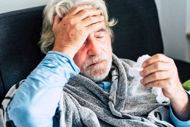 elder man with fever