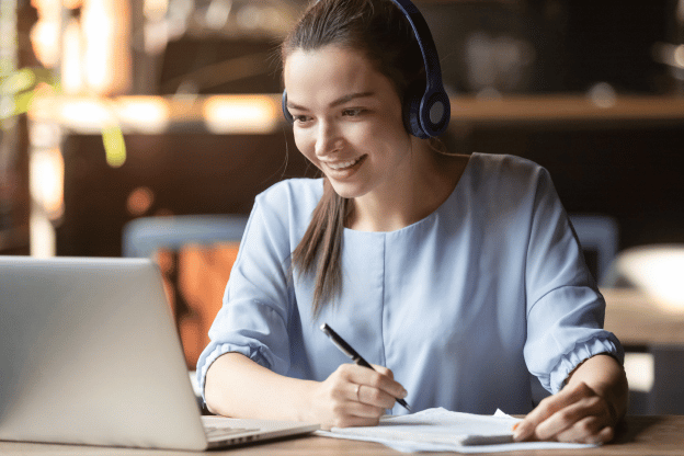 woman using a laptop